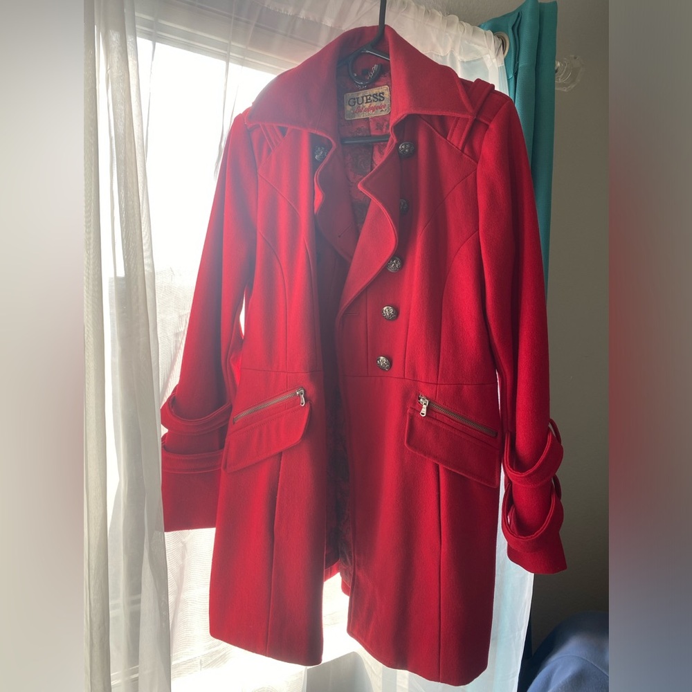 Guess red coat